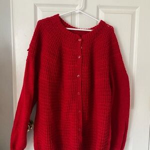Red Women's Cardigan